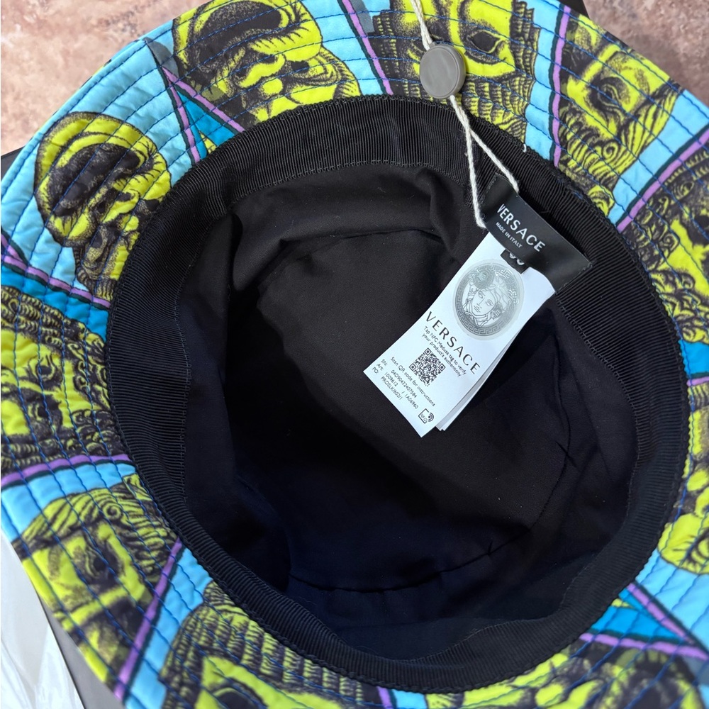 Versace Blue and Yellow Graphic Bucket Hat - Picture 6 of 8